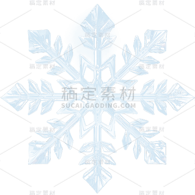 3D立体透明雪花贴纸