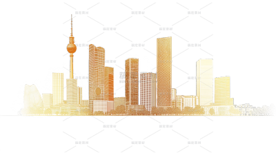 建筑系列通用水彩城市组合元素