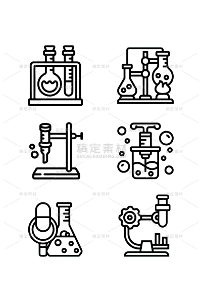 科技风通用矢量医疗实验图标元素素材
