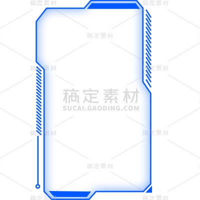 科技风通用蓝色长版边框元素素材