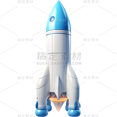 3D立体火箭贴纸