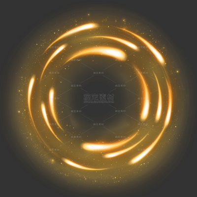 特效系列动态感金色旋转光效圆环（td）