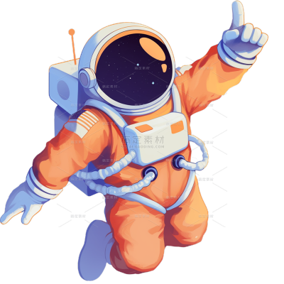 宇宙系列肌理插画宇航员贴纸