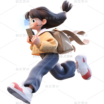 通用3D卡通科技单人人物贴纸