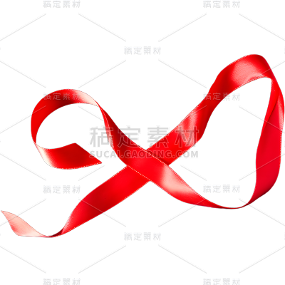 通用红色彩带丝带飘带装饰元素贴纸