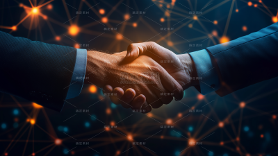 人物系列通用写实两人/多人握手科技特效