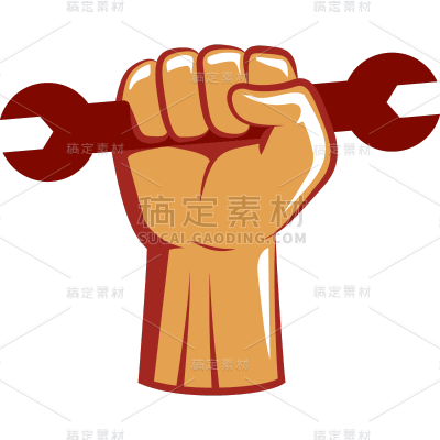 五一劳动节通用装饰插画工人拳头物品元素素材