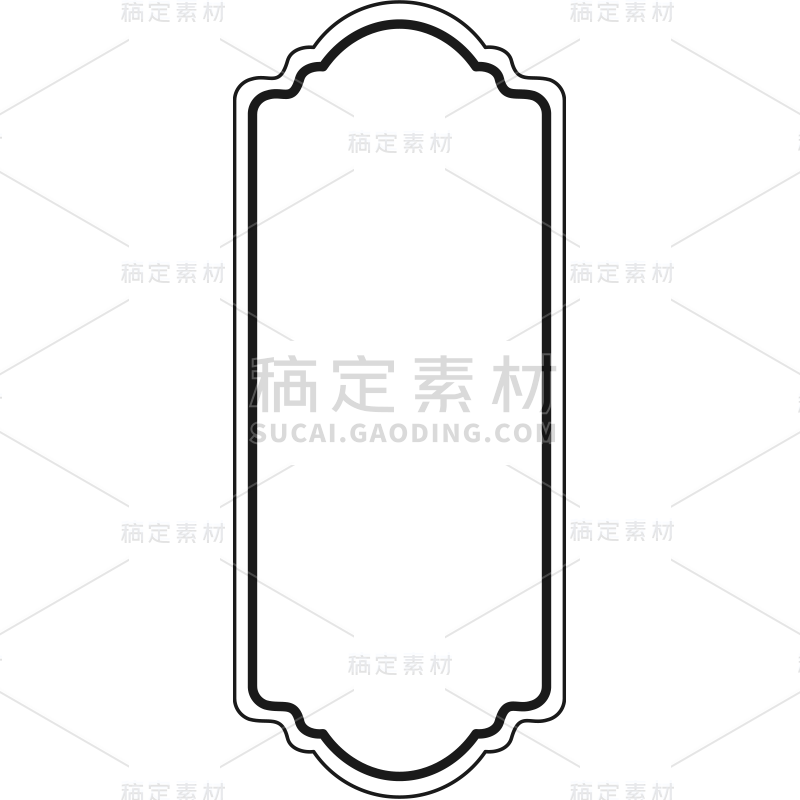 通用矢量线条简约边框贴纸元素素材