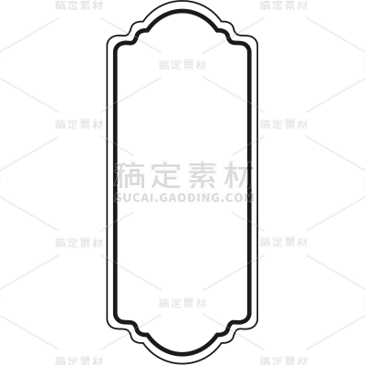 通用矢量线条简约边框贴纸元素素材