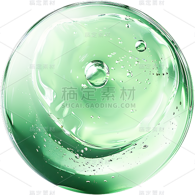 特效通用绿色水珠精华分子元素素材