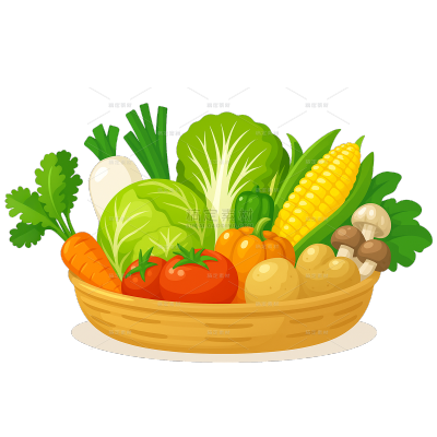 美食系列卡通果蔬食物插画（td)