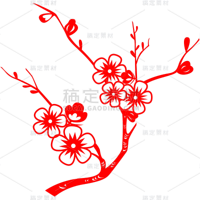 剪纸元素中国风贴纸