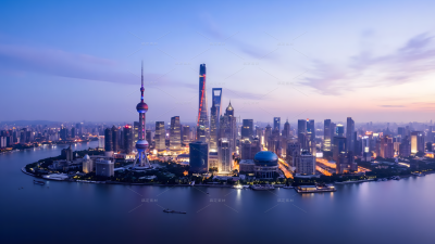 建筑系列傍晚亮灯上海城市图片（td）
