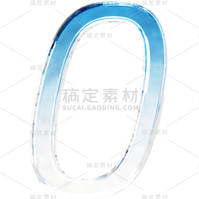 科技风通用科技数字立体感玻璃数字艺术字贴纸元素素材