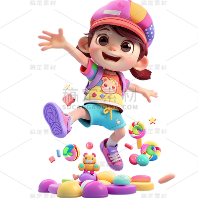 儿童节通用软3D趣味儿童人物元素素材