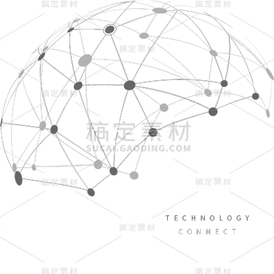 常规通用单色线条几何球形科技感贴纸元素素材