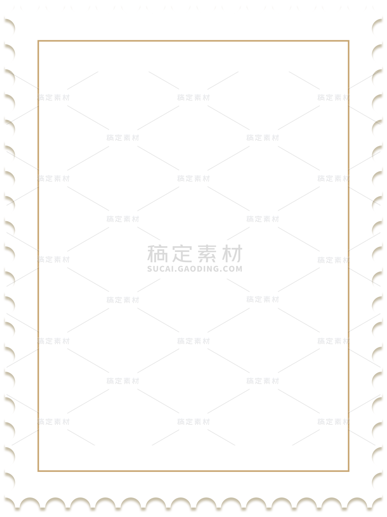 通用白色邮票框边框元素素材
