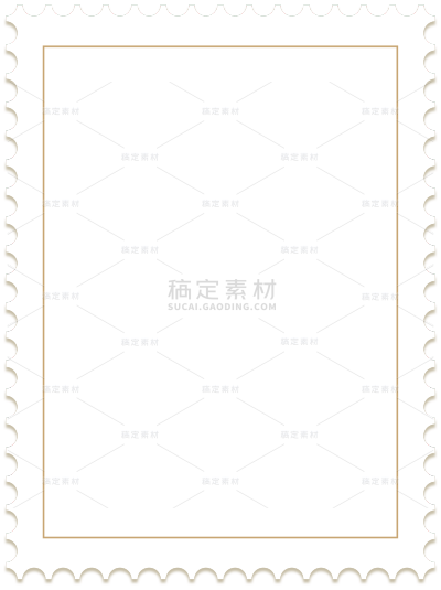 通用白色邮票框边框元素素材