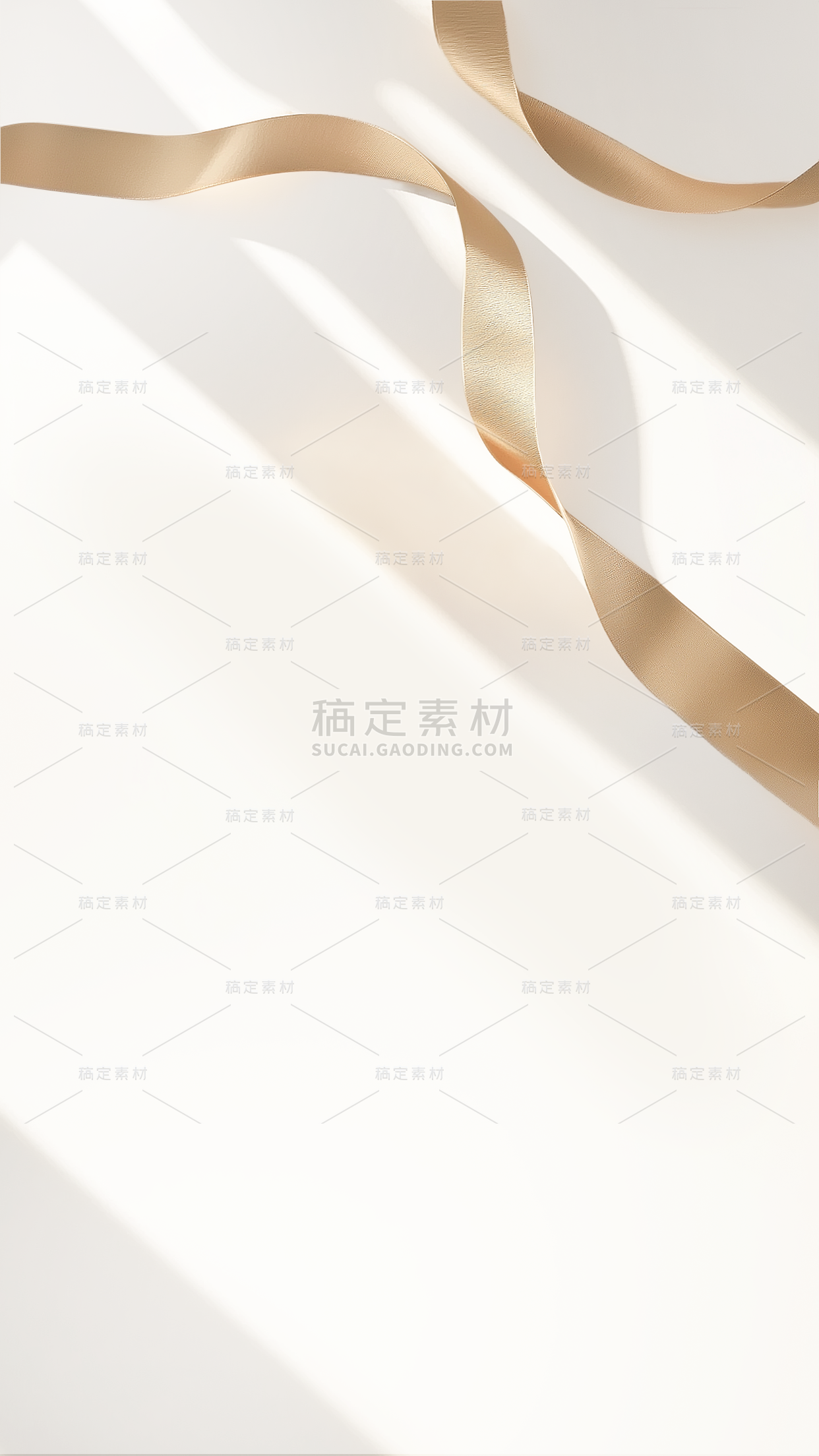 珠宝系列轻奢感金色丝带光影首饰展台背景图