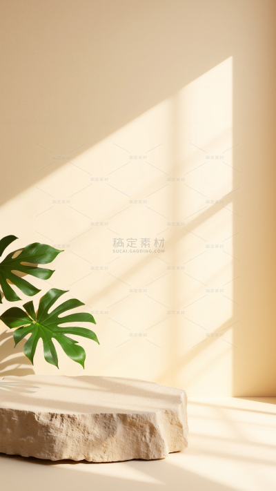 背景系列简约感光影植物展台
