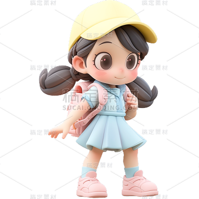 通用3D可爱卡通小女孩儿童人物贴纸