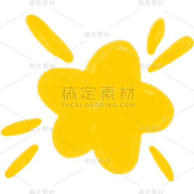 小红书蜡笔风花朵涂鸦可爱贴纸