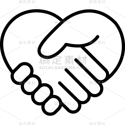 人物系列-通用-握手矢量图标贴纸
