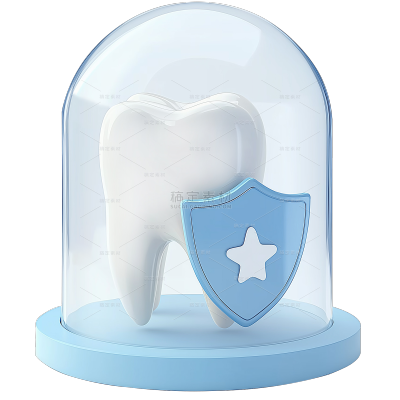 医疗系列3D玻璃罩盾牌牙齿元素