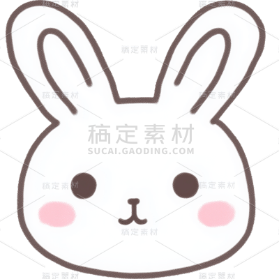 通用-儿童插画简约兔子贴纸动物系列