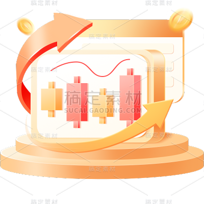 金融股市数据K线图插画贴纸套装