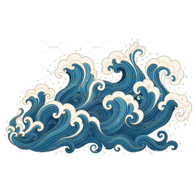 边框系列中式海浪花纹纹样（td）