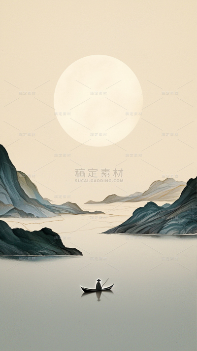 中国风新中式抽象山水背景图片