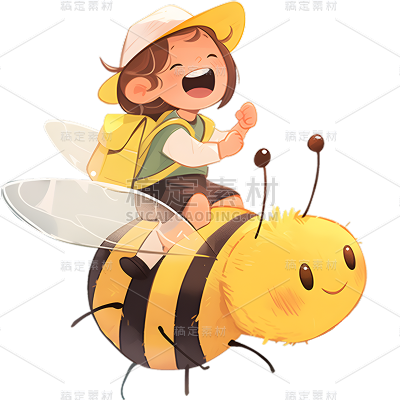 儿童节插画玩耍儿童人物贴纸元素素材