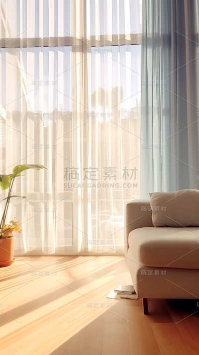 通用电商简约风清新家居室内房间场景