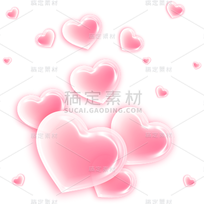 装饰通用插画多个爱心元素素材