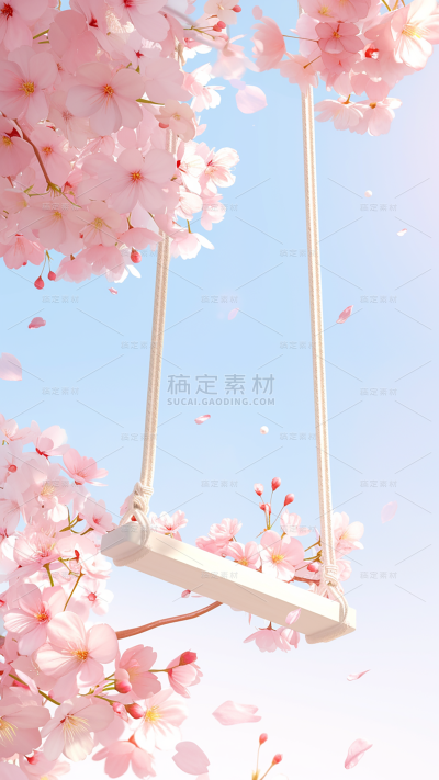 植物樱花实景粉色展台场景背景图片素材