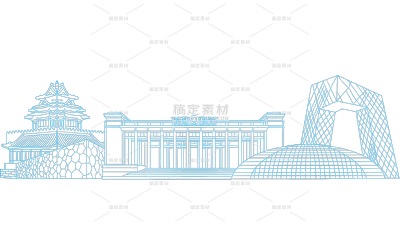 建筑系列通用线条城市组合元素素材