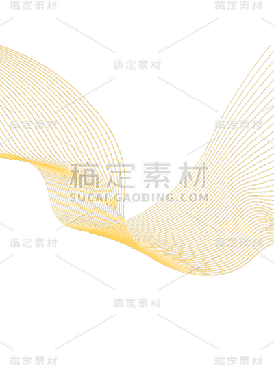 简约金色曲线线条元素
