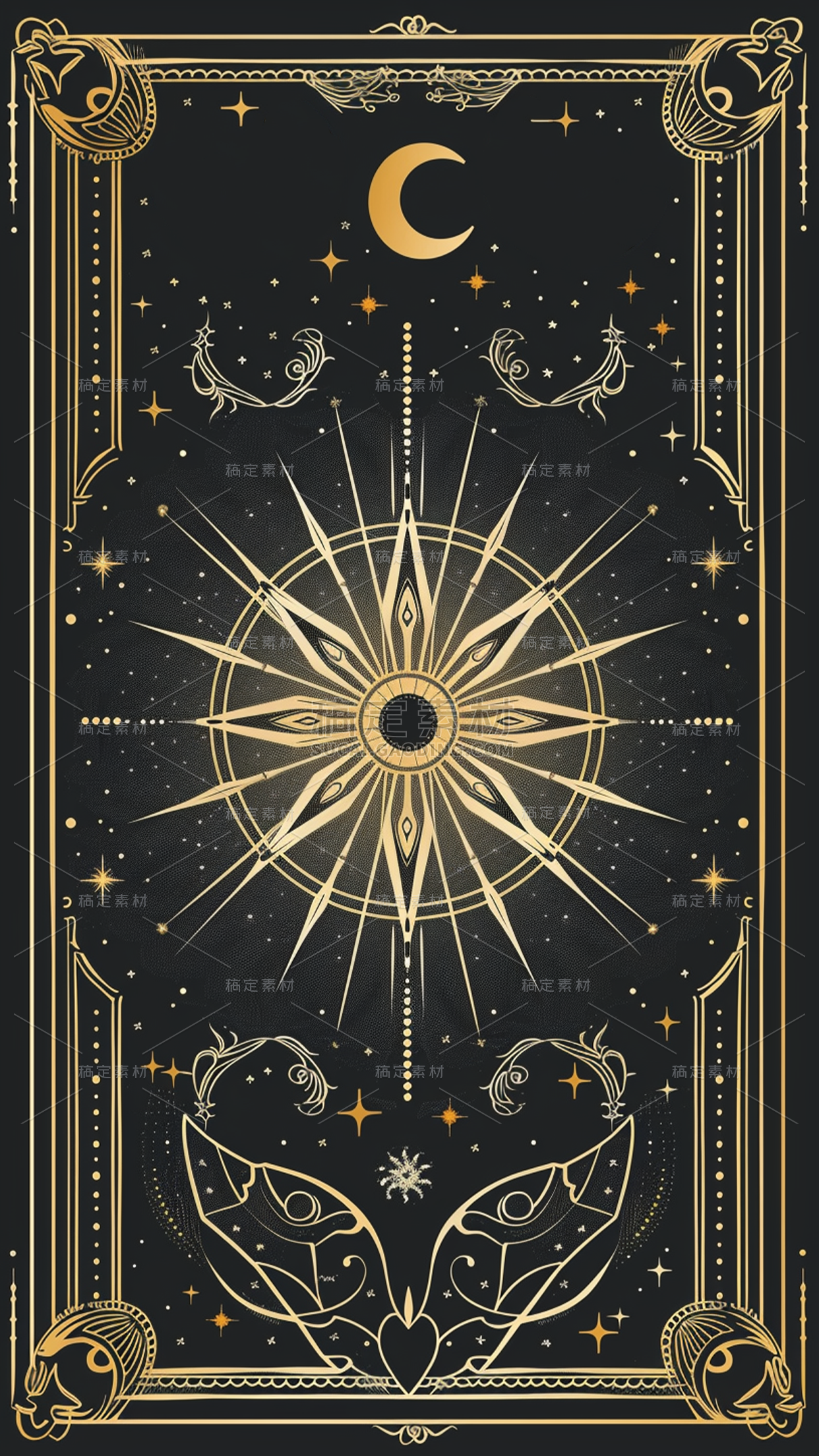 通用插画黑金色星座背景素材