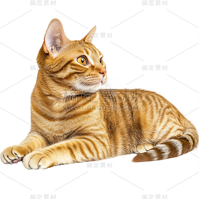 动物系列-通用-写实白黄小猫贴纸