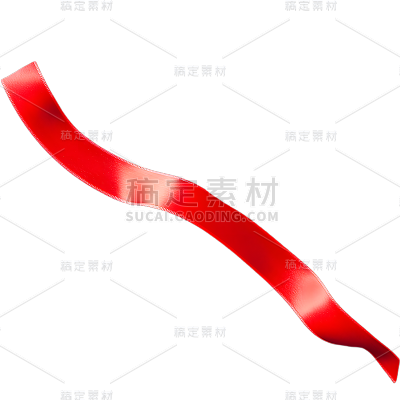 通用红色丝带彩带飘带装饰元素贴纸