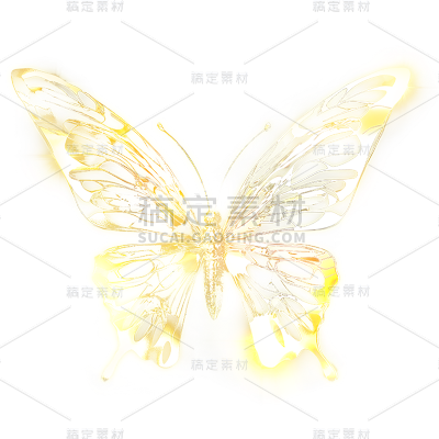 动物系列发光金属蝴蝶贴纸