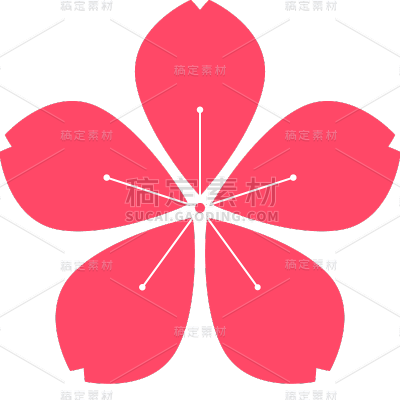 矢量扁平粉色樱花图标