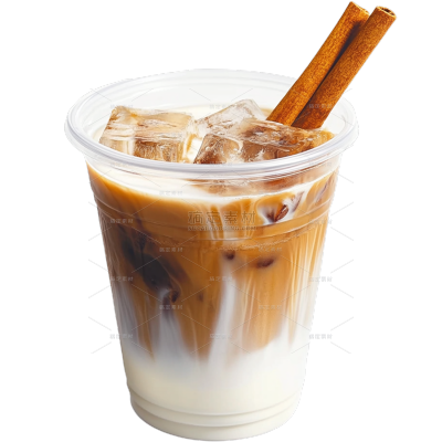 饮品系列透明杯装拿铁咖啡