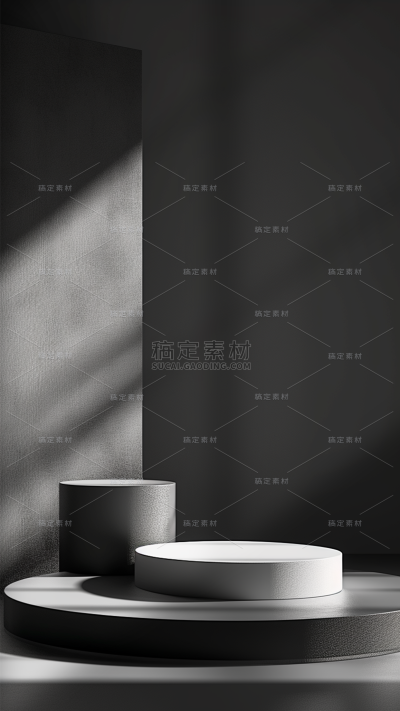 背景通用简约风黑色光影展台几何图片素材
