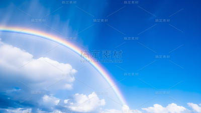 天空蓝天白云彩虹