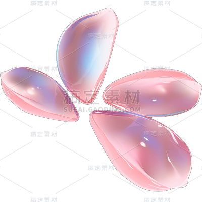 3D立体粉色花瓣贴纸