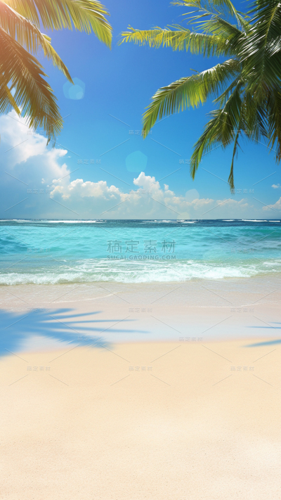 常规系列实景沙滩海浪通用背景素材