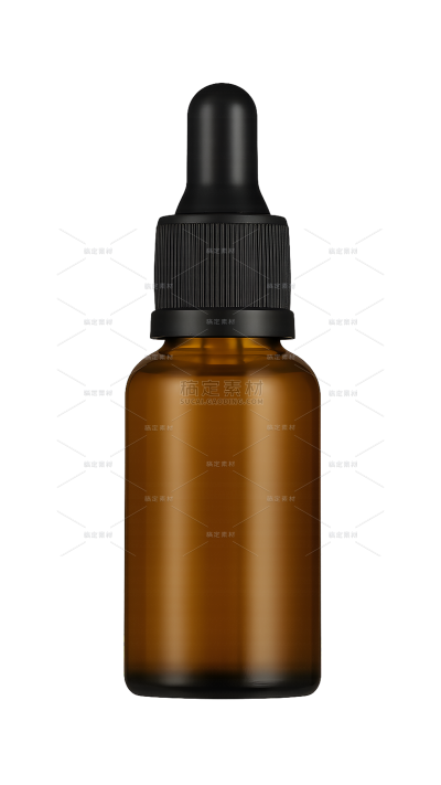 美妆系列写实风棕色玻璃滴管瓶（td）