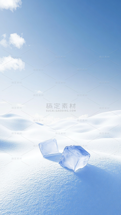 冬天通用实景冰块结晶背景